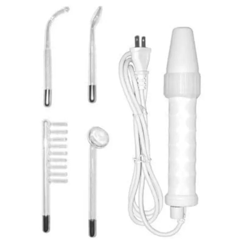 KinkLab Neon Wand Electrosex Kit with White Handle and Red Glass Electrodes, Violet Wand Electro Stimulation Set for Sensation Play