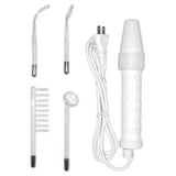KinkLab Neon Wand Electrosex Kit with White Handle and Red Glass Electrodes, Violet Wand Electro Stimulation Set for Sensation Play