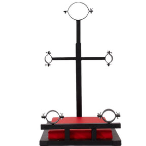 Kneeling Restraint Platform, heavy-duty adjustable BDSM furniture featuring reinforced frame, padded kneeling support, and secure restraint points for stable positioning and controlled support.