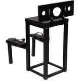 Kneeling stockade restraint bench with hinged head and wrist pillory and reinforced frame - BDSM Authority