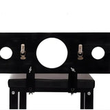 Kneeling stockade bench hinged head and wrist pillory detail with locking openings - BDSM Authority