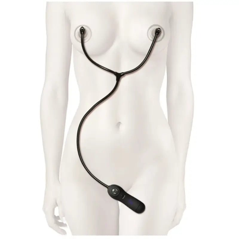 Merci Swell Auto Vibrating Nipple Sucker Cups in Black with Hands-Free Suction and 7 Vibration Functions