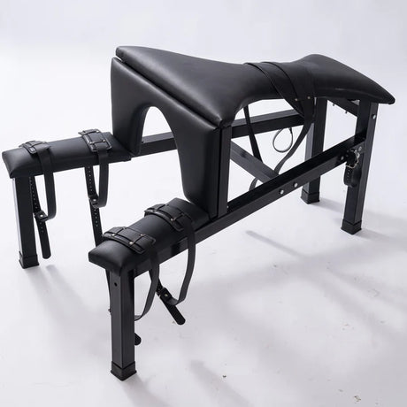 Multi-position punishment goat restraint bench, full view - BDSM Authority