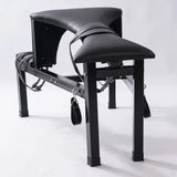 Multi-Position Punishment Goat for Controlled Positioning and Split-Leg Restraint front view, heavy-duty BDSM restraint furniture with reinforced frame and adjustable support points for secure positioning and stability.

