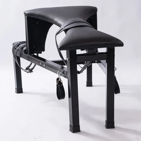 Punishment goat front view showing split-leg frame - BDSM Authority