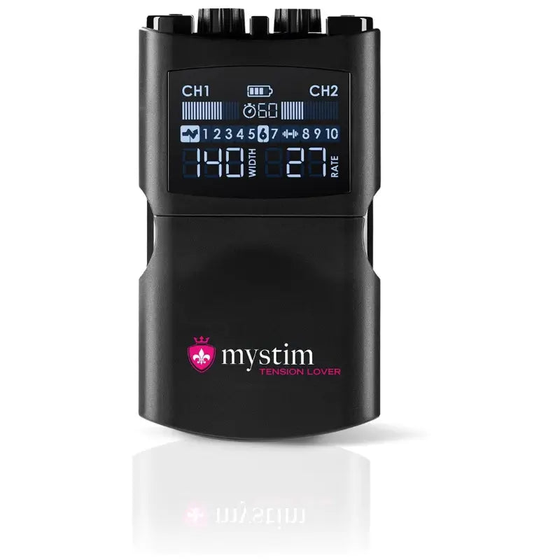 Mystim Tension Lover 2 E-Stim Power Unit, Dual-Channel Estim Powerbox with 7 Programs, Electrodes and USB-C Charging