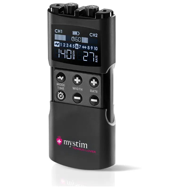 Mystim Tension Lover 2 E-Stim Power Unit, Dual-Channel Estim Powerbox with 7 Programs, Electrodes and USB-C Charging