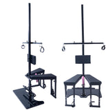 Orgasm Tower Dual-Position Cross & Bondage Chair System – heavy-duty BDSM furniture featuring a multifunction restraint cross and integrated bondage chair design for secure positioning, adjustable support, and versatile adult play setups in private lifestyle environments.
