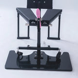 Orgasm Tower Dual-Position Cross & Bondage Chair System front zoom view showing reinforced frame, adjustable restraint points, and detailed structural design.