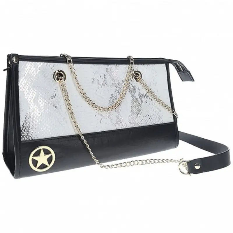 Ouch! International Florence Collection 8-Piece Bondage Kit with Iridescent Handbag, Collar, Cuffs, Flogger and Vibrating Bullet
