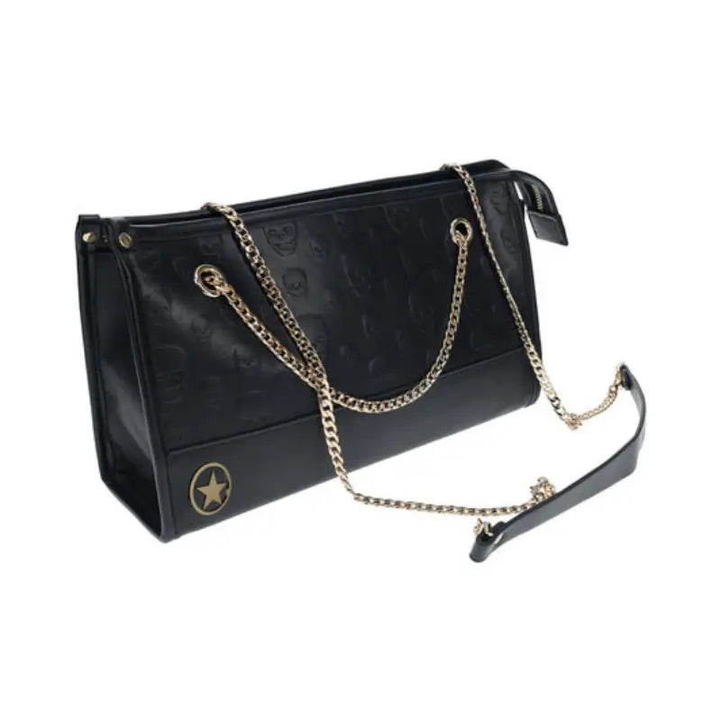 Ouch! International London Collection 8-Piece Bondage Kit with Iridescent Handbag, Collar, Cuffs, Flogger and Vibrating Bullet