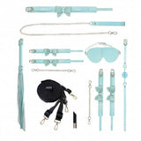Ouch! International Paris Collection 8-Piece Bondage Kit with Iridescent Handbag, Collar and Leash, Cuffs, Flogger and Rechargeable Vibrating Bullet