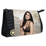 Ouch! International Rome Collection 8-Piece Bondage Kit with Iridescent Handbag, Collar, Cuffs, Flogger and Vibrating Bullet
