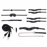 Ouch! International Venice Collection 8-Piece Bondage Kit with Iridescent Handbag, Collar, Cuffs, Flogger and Vibrating Bullet