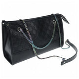 Ouch! International Venice Collection 8-Piece Bondage Kit with Iridescent Handbag, Collar, Cuffs, Flogger and Vibrating Bullet