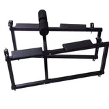 Penalty Goat Restraint Bench side view, heavy-duty padded BDSM restraint bench with reinforced frame and adjustable attachment points for secure positioning and support.

