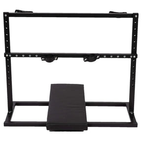 Portable Breeding Stand Bench, heavy-duty adjustable BDSM restraint furniture featuring reinforced portable frame, padded supports, and secure positioning system for stable support and control.

