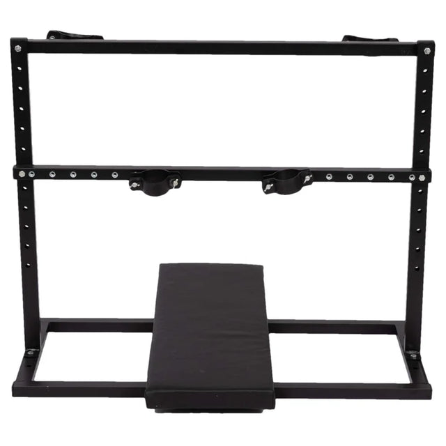 Portable Breeding Stand Bench, heavy-duty adjustable BDSM restraint furniture featuring reinforced portable frame, padded supports, and secure positioning system for stable support and control.
