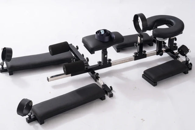 Portable Doggy Style Restraint Platform – compact BDSM furniture with stable frame design, adjustable restraint points, and portable structure for secure positioning and easy setup.
