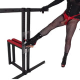 Precision exposure bench for controlled training and restraint systems with sturdy frame design for BDSM and fetish furniture use
