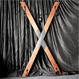 Premium retro X-shaped floor-standing frame HQSM-015B front view showcasing sturdy cross-braced metal construction, stable base support, and vintage industrial design detailing for display or functional use
