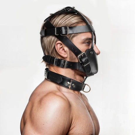 Strict Leather Padded Muzzle side view gallery view 2, BDSM Authority