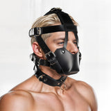 Strict Leather Padded Muzzle on model front view main product image