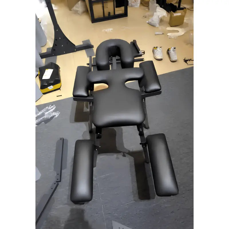 Studio-grade bondage bench N-GZ-010 with padded support surface and reinforced restraint frame design
