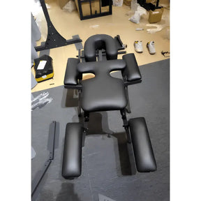 Studio-grade bondage bench N-GZ-010 with padded support surface and reinforced restraint frame design
