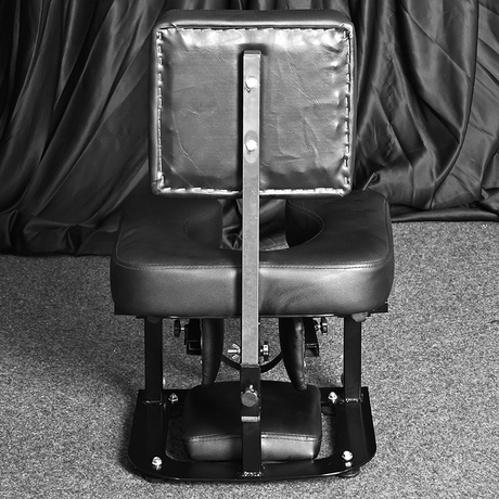 Studio-grade golden shower chair HQJS-016 back view showing premium golden frame structure and ergonomic waterproof seating design for bathroom and shower use
