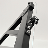 Studio gantry rack overhead view showing horizontal beam layout for full-room access, BDSM Authority