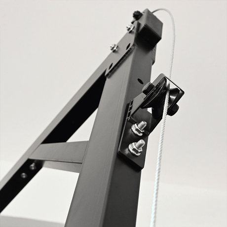 Studio gantry rack overhead view showing horizontal beam layout for full-room access, BDSM Authority