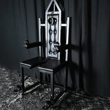 Studio-grade bondage chair HQJS-004 with leg spread restraint design front view zoomed product image
