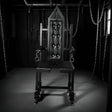 Studio-grade bondage chair with leg spread design, HQJS-004 model lifestyle setup