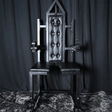 Studio-grade bondage chair HQJS-004 with leg spread restraint design front view product image
