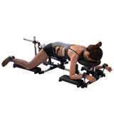 Portable doggy style restraint platform angled view showing cuffs and headrest - BDSM Authority