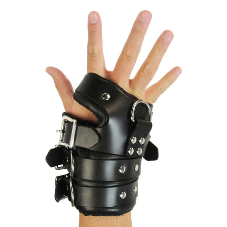 Suspension cuff worn view, BDSM Authority