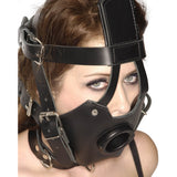 Strict Leather Premium Muzzle with Open Mouth Gag detail view 1 - BDSM Authority