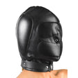 Padded BDSM Hood Mask with Lockable Closure and Internal Ear and Eye Pads main view