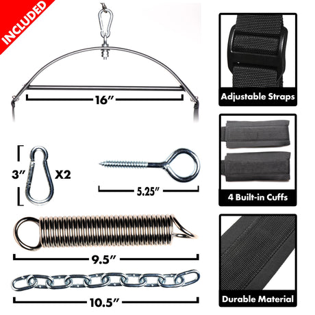 Trinity sex swing straps, padded supports and torque bar components laid out - BDSM Authority