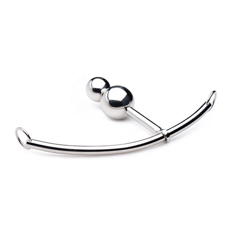 DuoSphere curved steel bondage hook with sliding beaded plug - BDSM Authority