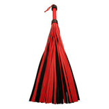 Full length view of the Heavy Tail Flogger tails and red wrapped handle - BDSM Authority