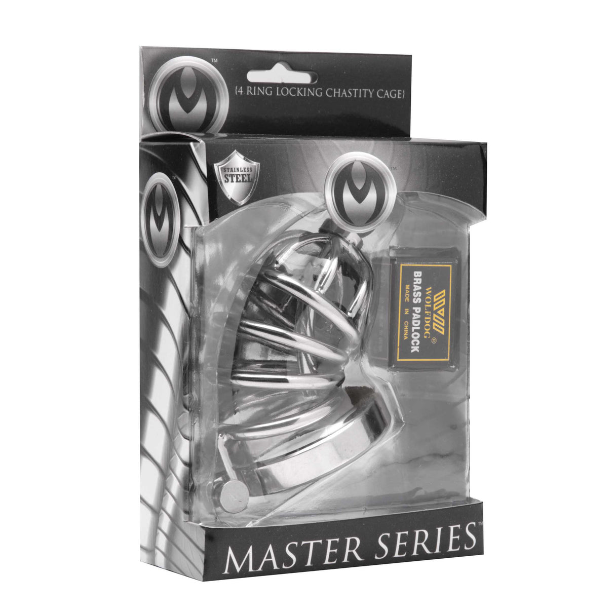Asylum 4 ring locking chastity cage packaging - BDSM Authority