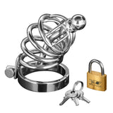 Asylum 4 Ring Locking Chastity Cage stainless steel cock cage - BDSM Authority