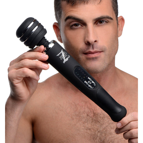 Zeus Arcana electro vibe wand held to show its size and shape - BDSM Authority