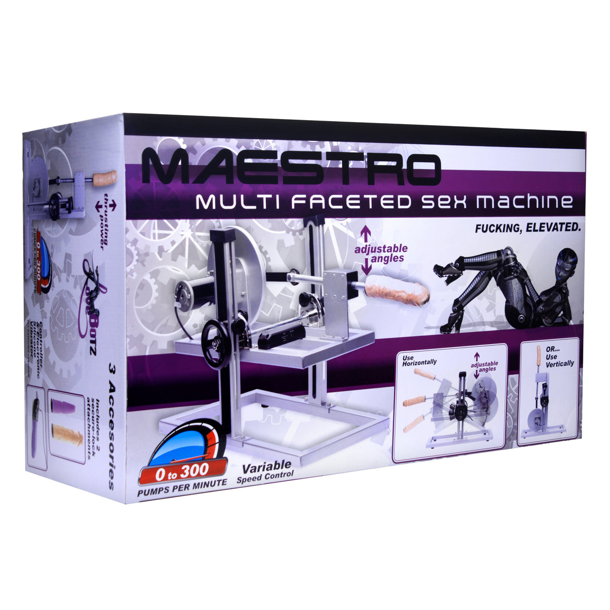 Maestro Multi-Faceted sex machine packaging BDSMAuthority