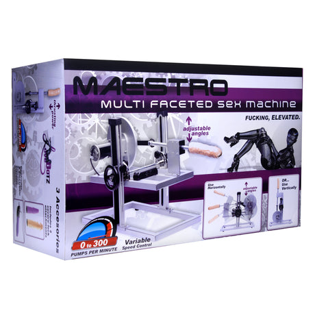 Maestro Multi-Faceted sex machine packaging BDSMAuthority