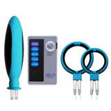 Blue Mingle electro couples kit with two rings, probe and power box - BDSM Authority