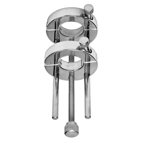 Double Ring Stainless Steel Ball Stretcher detail view 2 - BDSM Authority