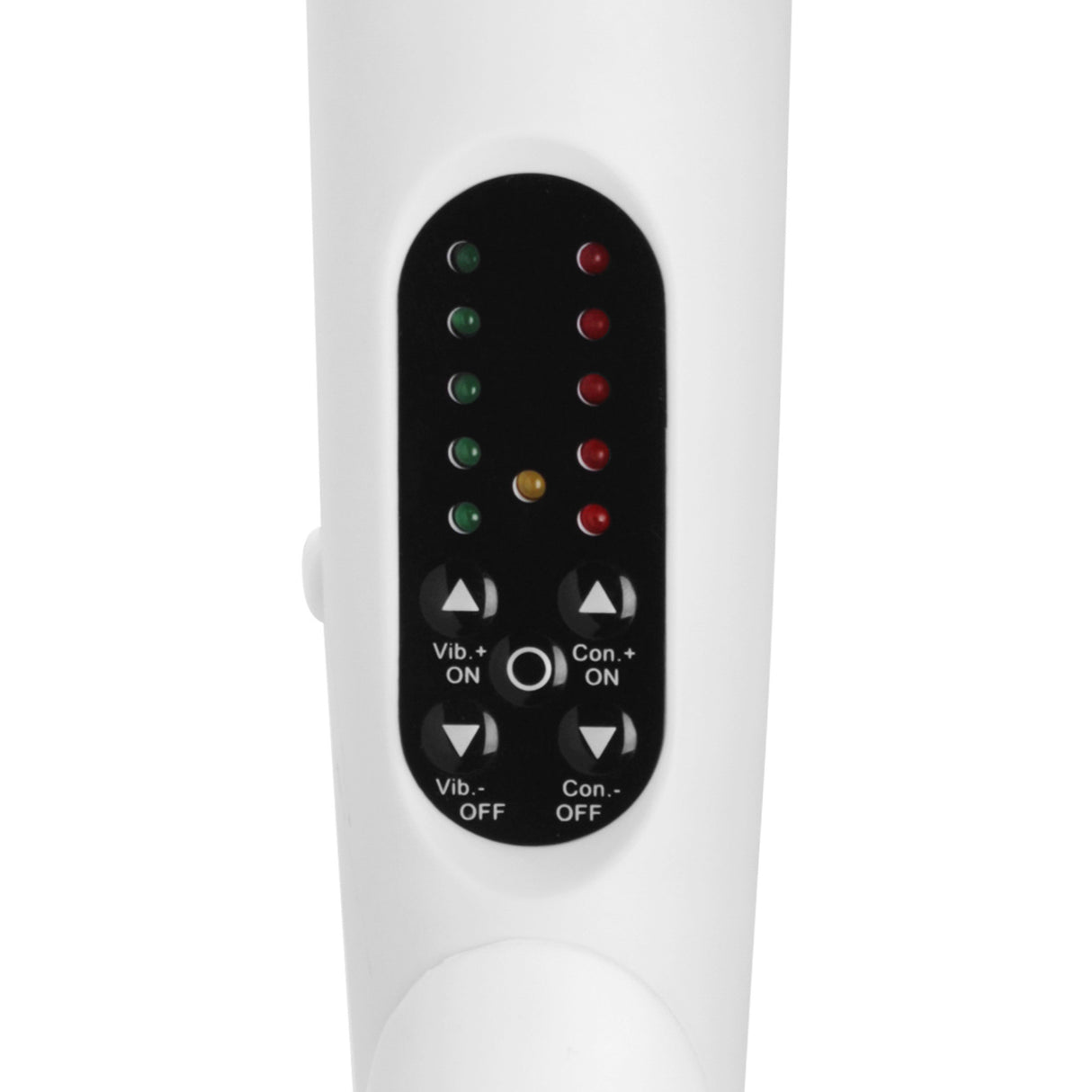 White Knight electro vibe wand front control panel with electro and vibration buttons - BDSM Authority